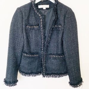 Boston Proper Black Parisian Tweed Jacket